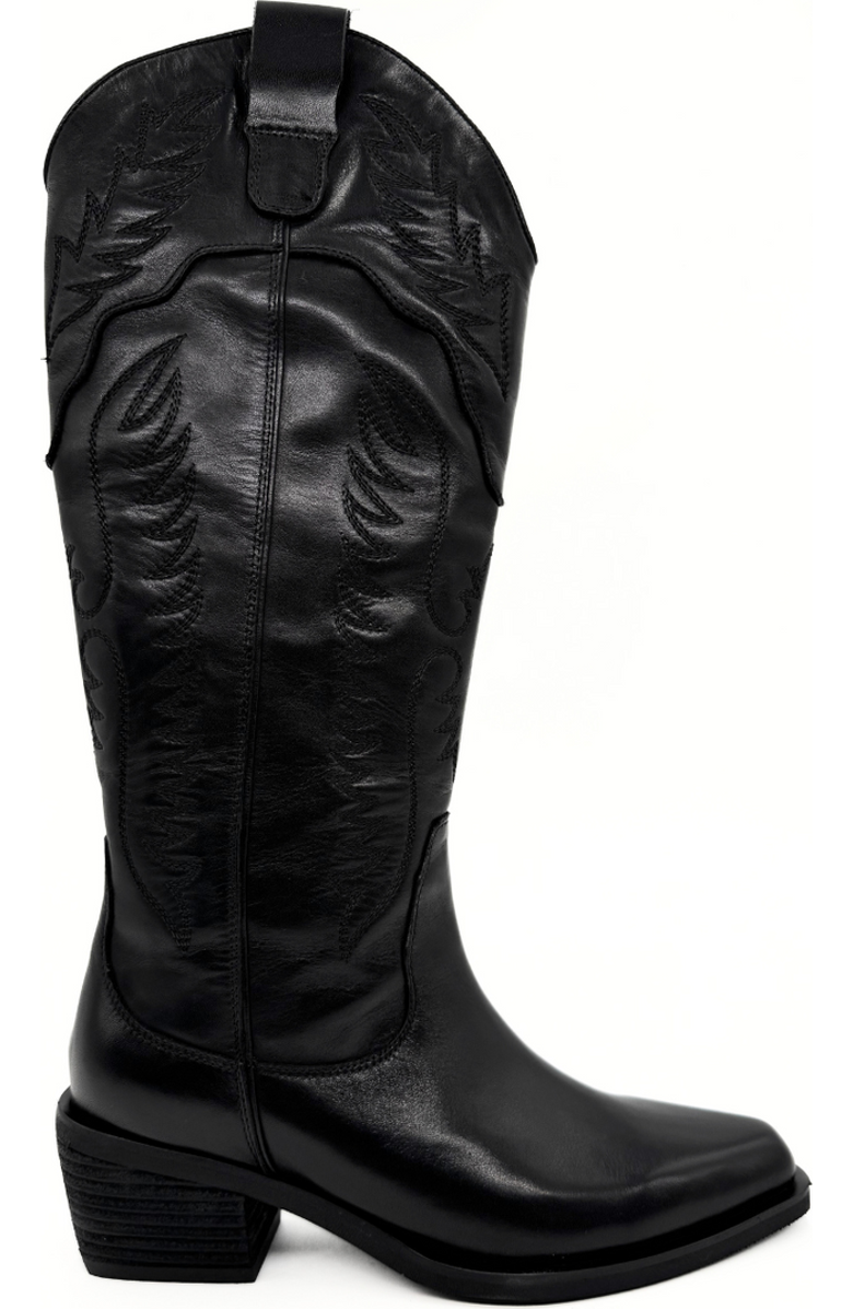Amie Rafa Montana Leather Western Boots, Main, color, Black