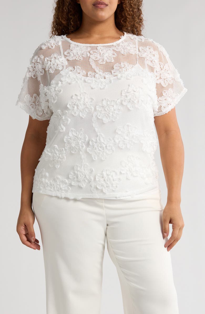 Anne Klein Soutache Grid Top, Main, color, 