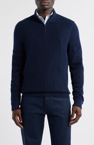 Nordstrom Cotton & Cashmere Quarter Zip Sweater