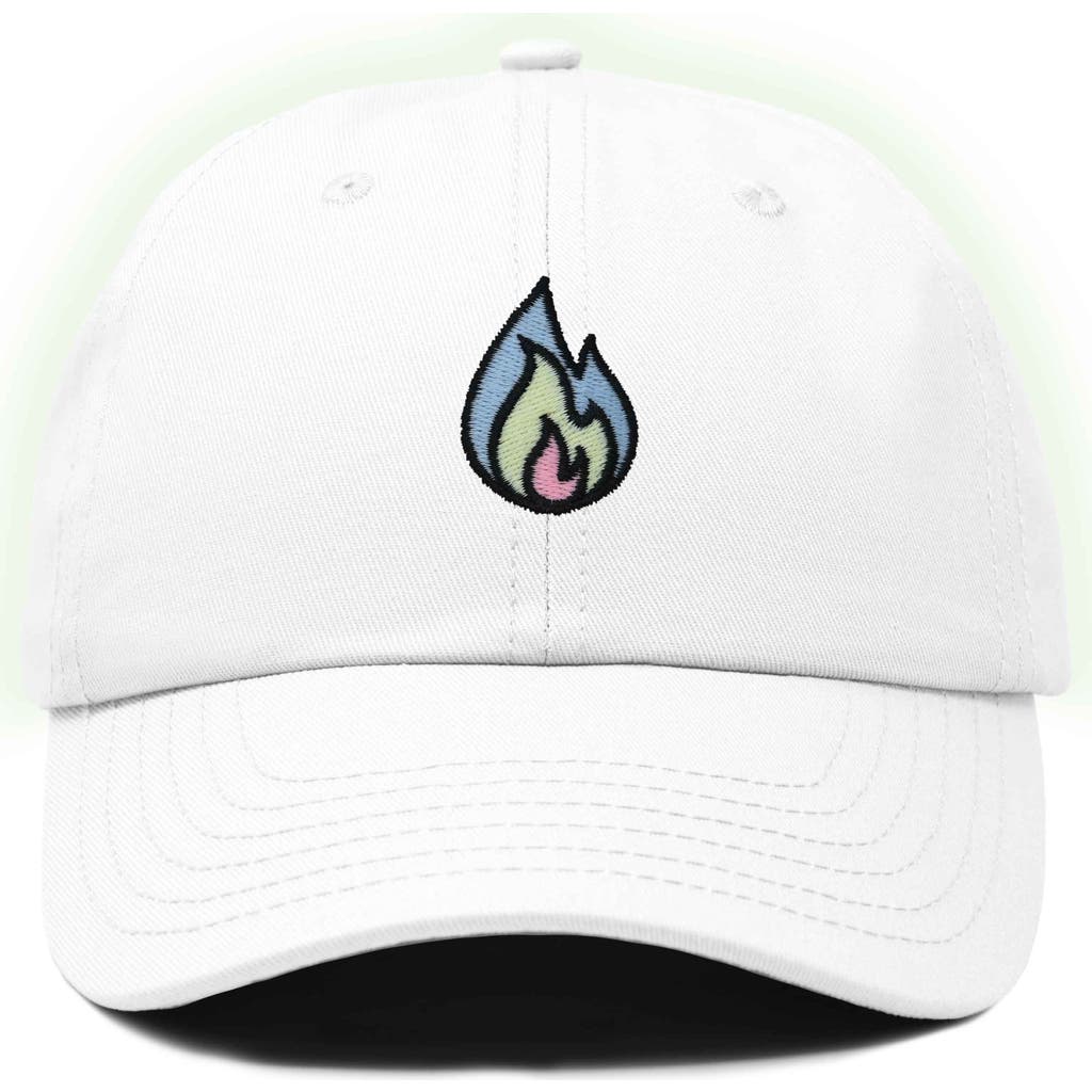 Dalix Fire Dad Hat In White