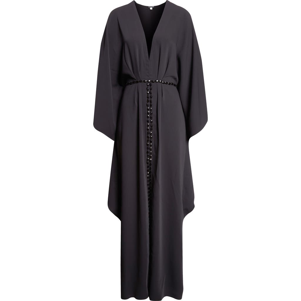 Johanna Ortiz Sombreando Embellished Crepe Tunic Dress In Black