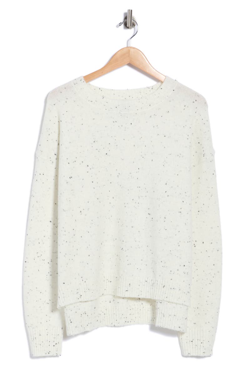 Speckled Crewneck Sweater, Main, color, IVORY/ BLACK
