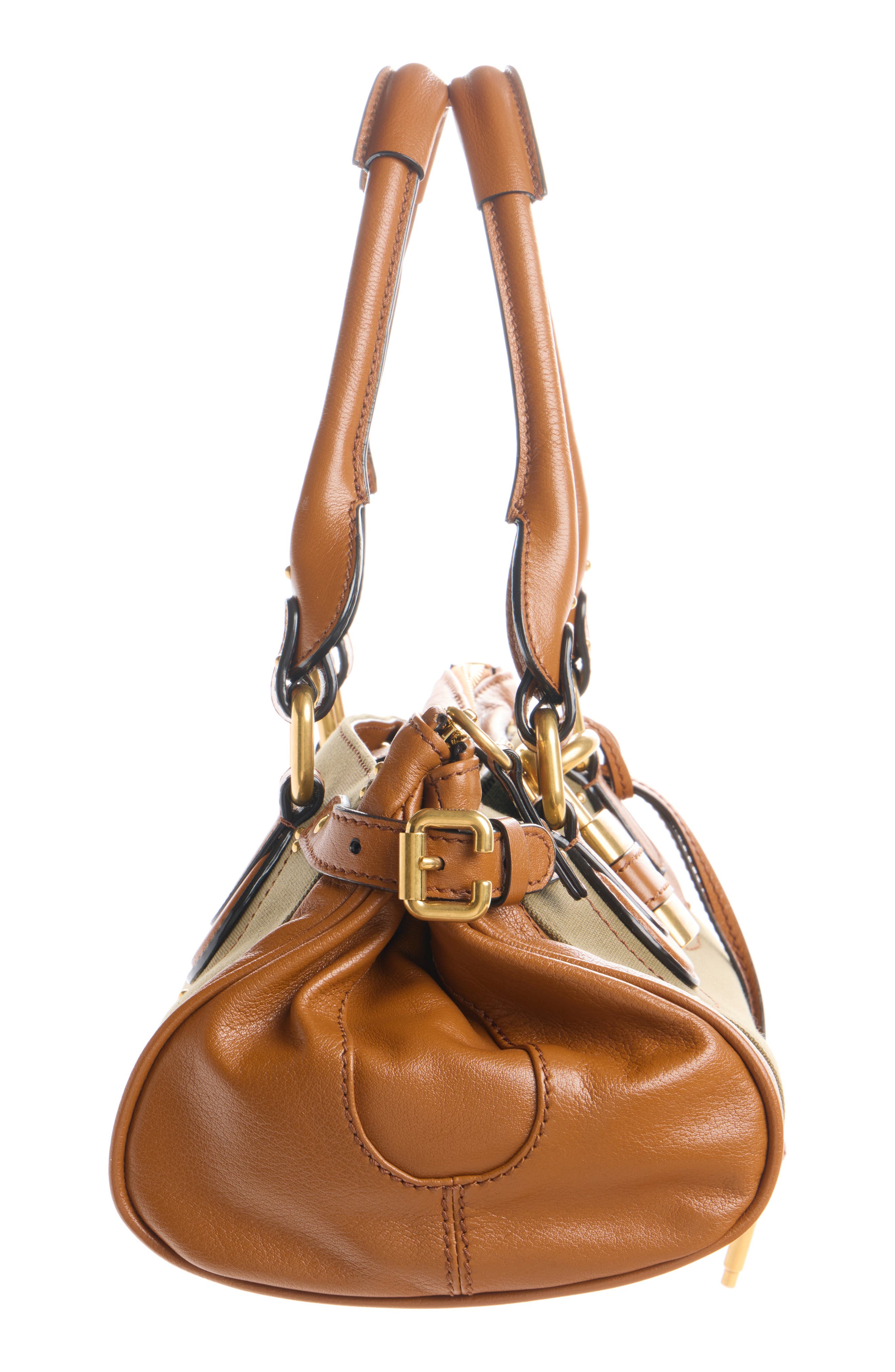 Paddington Leather Trim Canvas Satchel, Alternate, color, CLAY BROWN