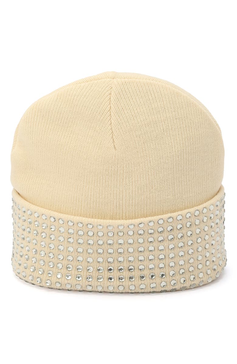 Kurt Geiger London Crystal Cuff Beanie, Alternate, color, Bone