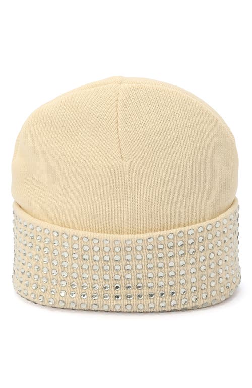 Kurt Geiger London Crystal Cuff Beanie In Nude