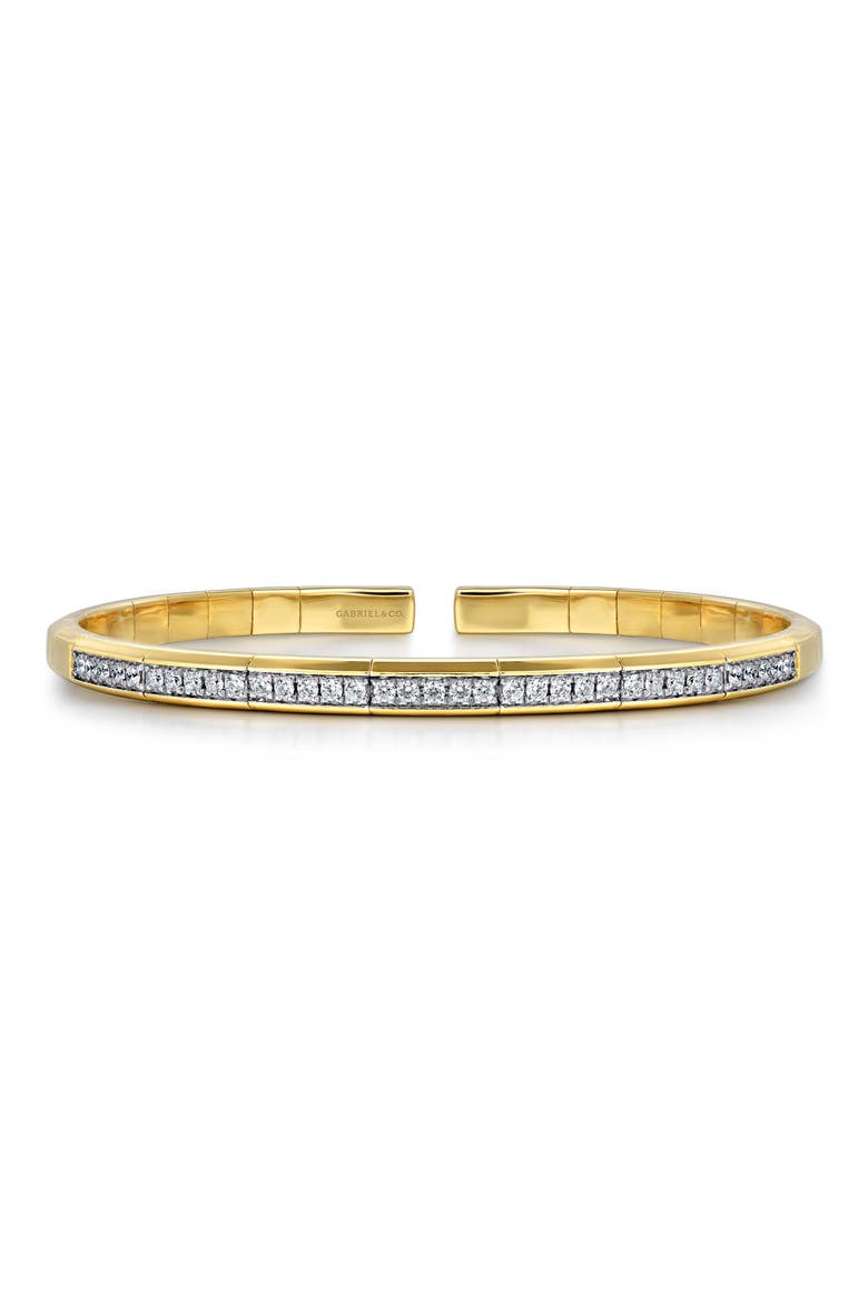 Demure Diamond Cuff Bracelet, Main, color, 14K YELLOW GOLD