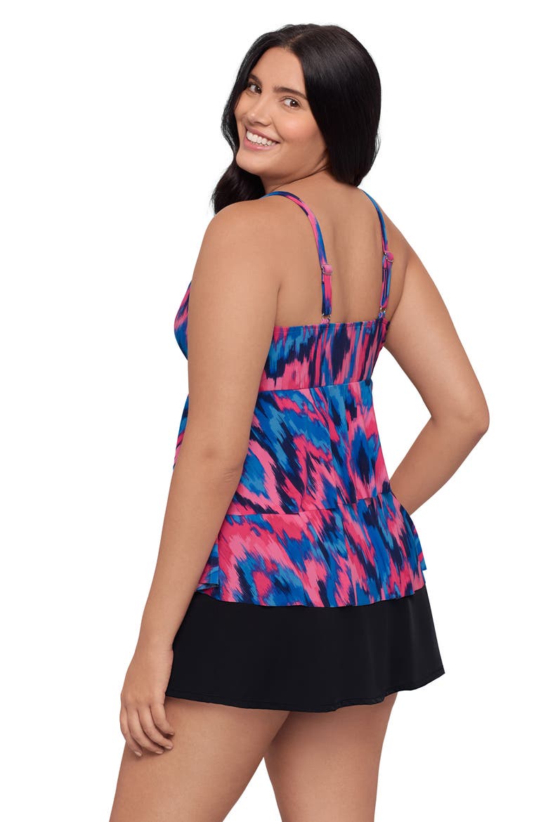 Leona V-Neckline Plus Size Tankini Swimsuit Top, Alternate, color, Nairobi Nights