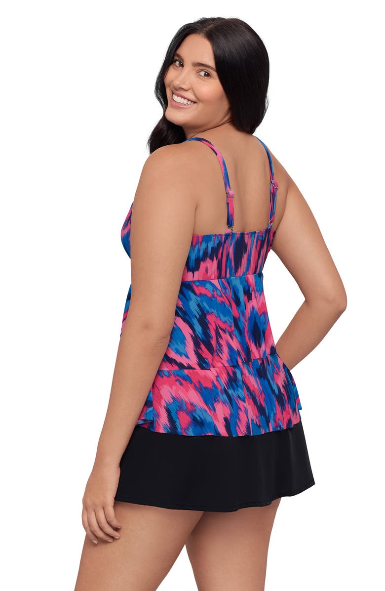 Trimshaper Leona V-Neckline Tankini Swim Top, Alternate, color, Nairobi Nights