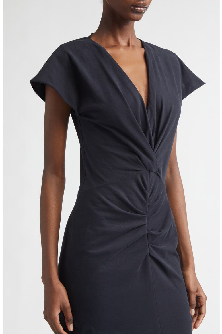 Nadra Pleated Midi Dress, Alternate, color, BLACK