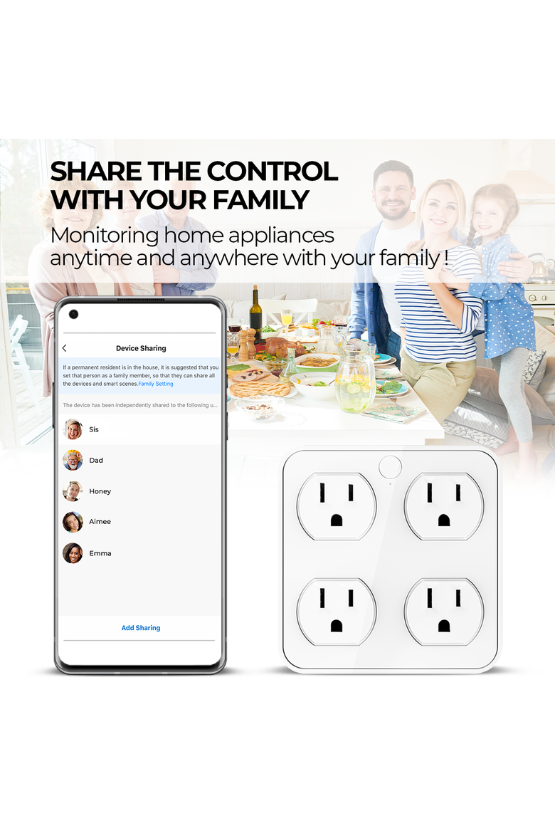 Smart WiFi Wall Tap, Alternate, color, White
