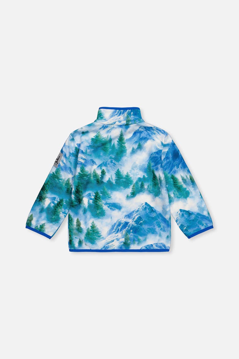 Mid-Season Half-Zip Stand Collar Polar Jacket, Alternate, color, Blue Mountain Print
