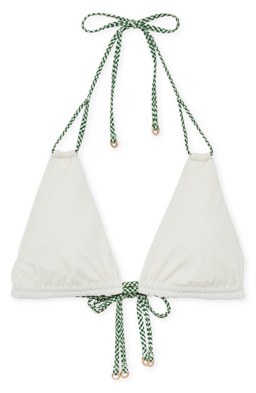 Reiss Womens White Green Rue Triangle Bikini Top In White