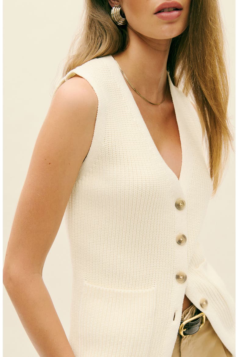 Faye Organic Cotton Sweater Vest, Alternate, color, GOSSAMER