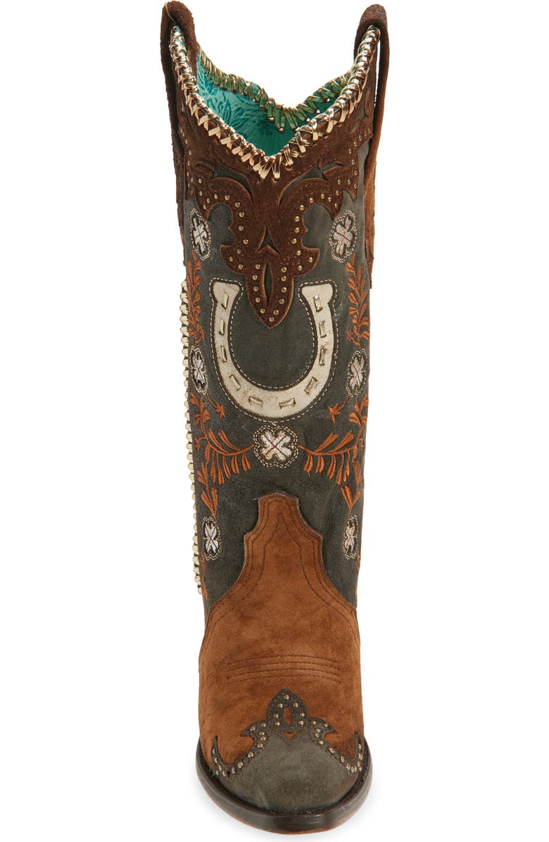 CORRAL Horseshoe Overlay Western Boot, Alternate, color, Brown