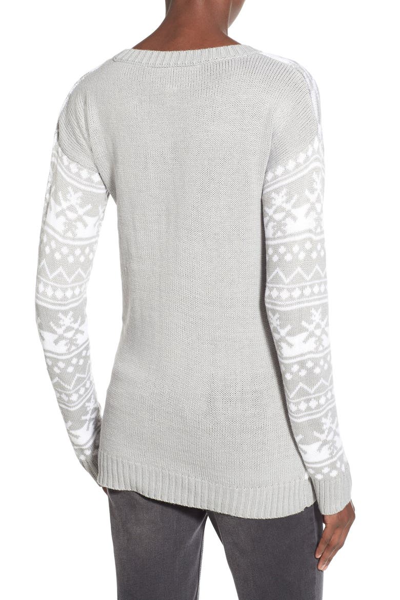 'Nerdy Reindeer Baby' Christmas Sweater, Alternate, color, GREY