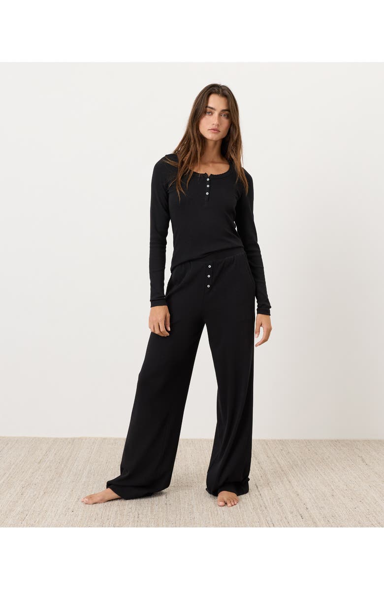 Pact Dream Rib Slim Henley Made With Organic Cotton, Alternate, color, Black