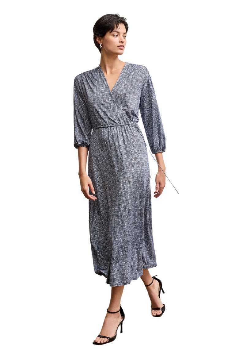 Hope Printed Jersey Wrap Dress, Main, color, Blueprint Sketch