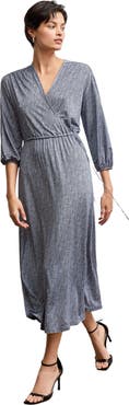 M.M.LaFleur Hope Printed Jersey Wrap Dress