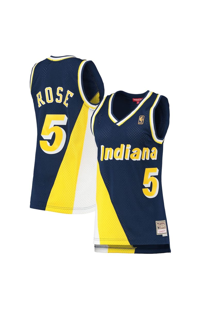 Mitchell & Ness Women's Mitchell & Ness Jalen Rose Navy Indiana Pacers 1996/97 Hardwood Classics Swingman Jersey, Alternate, color,