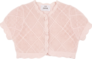 Jolie Capri Girl Cotton Crochet Scalloped Button Cardigan