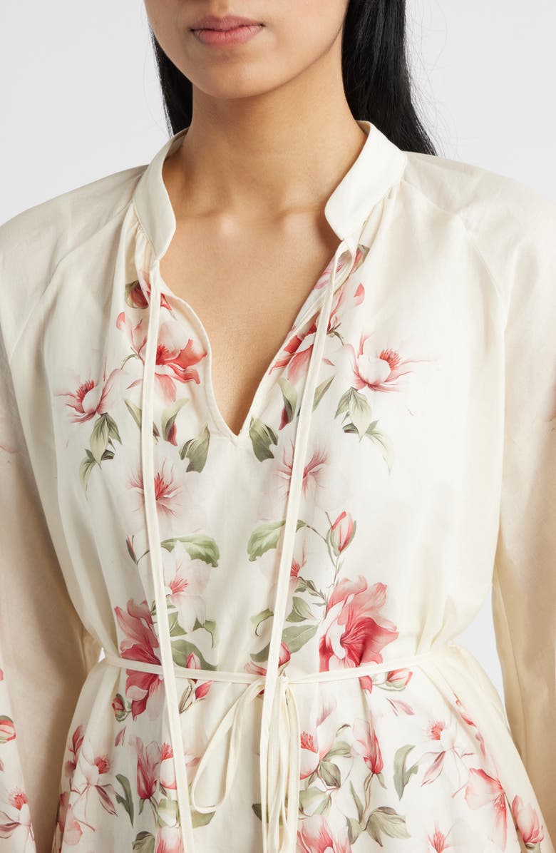 Sam Edelman Floral Print Long Sleeve Dress, Alternate, color, Ivory Multi