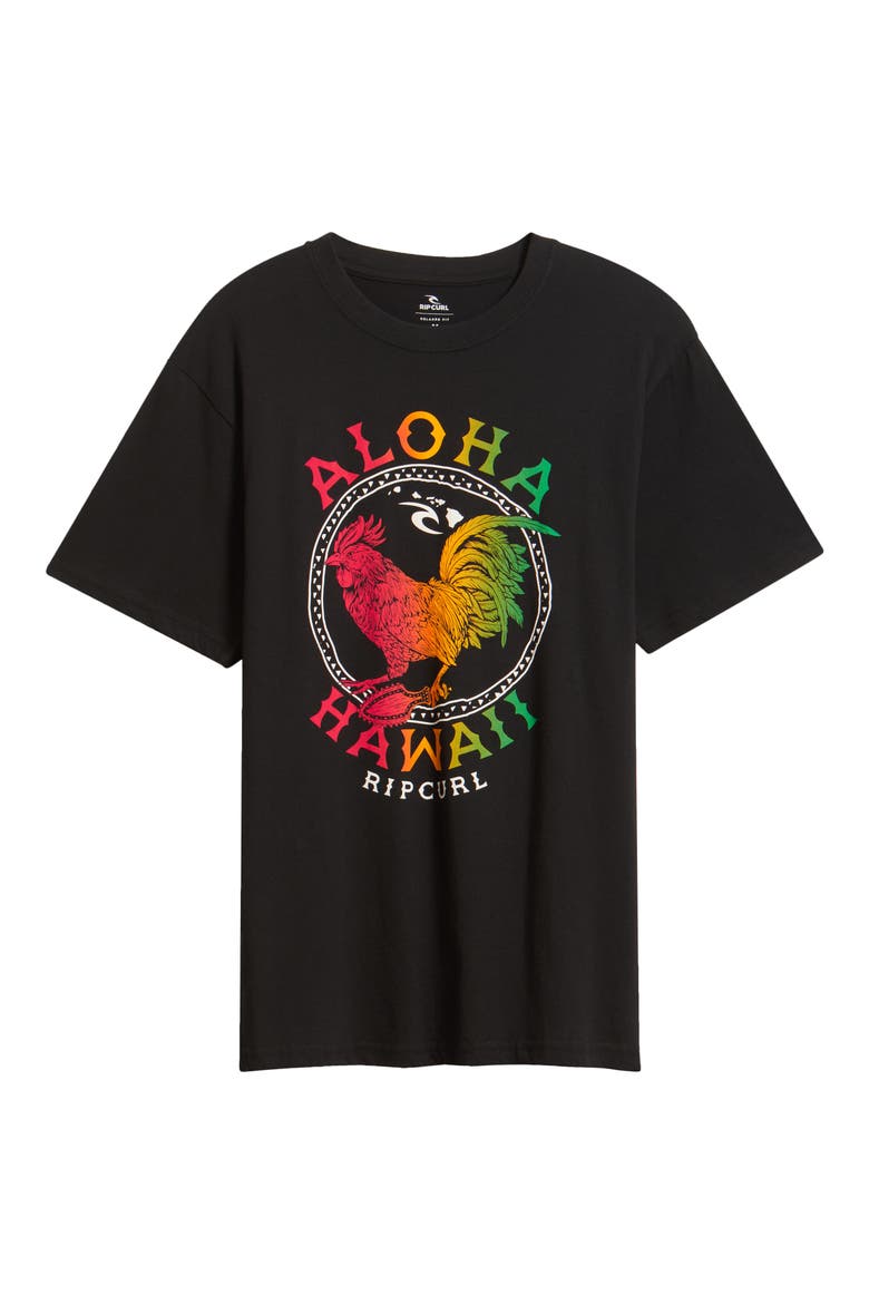 Aloha Hawaii Roster Cotton Graphic T-Shirt, Alternate, color, BLACK