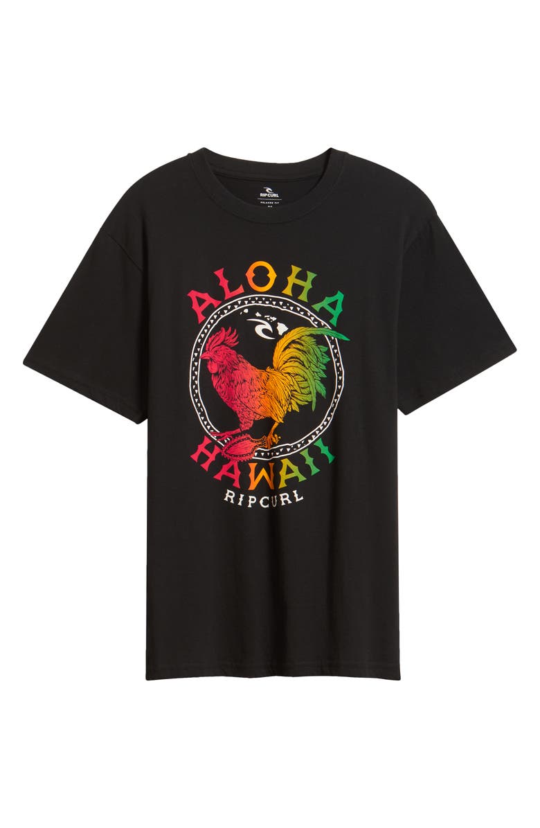 Rip Curl Aloha Hawaii Roster Cotton Graphic T-Shirt, Main, color, Black