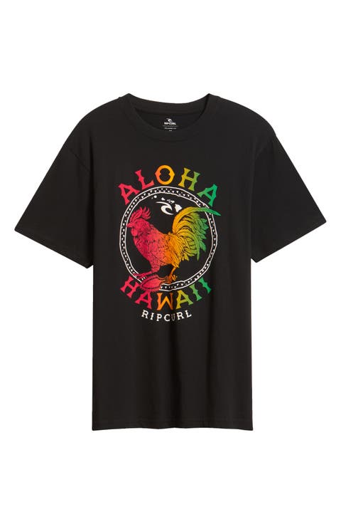 Aloha Hawaii Roster Cotton Graphic T-Shirt