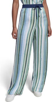 KARL LAGERFELD PARIS Stripe Wide Leg Pants