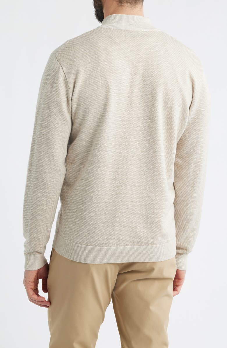 Peter Millar Crown Crafted Barlow Merino Wool Blend Quarter Zip Sweater, Alternate, color, Truffle