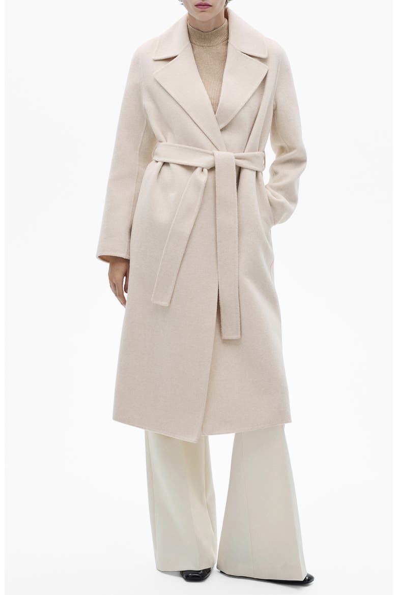 Wool Blend Wrap Coat, Main, color, ECRU