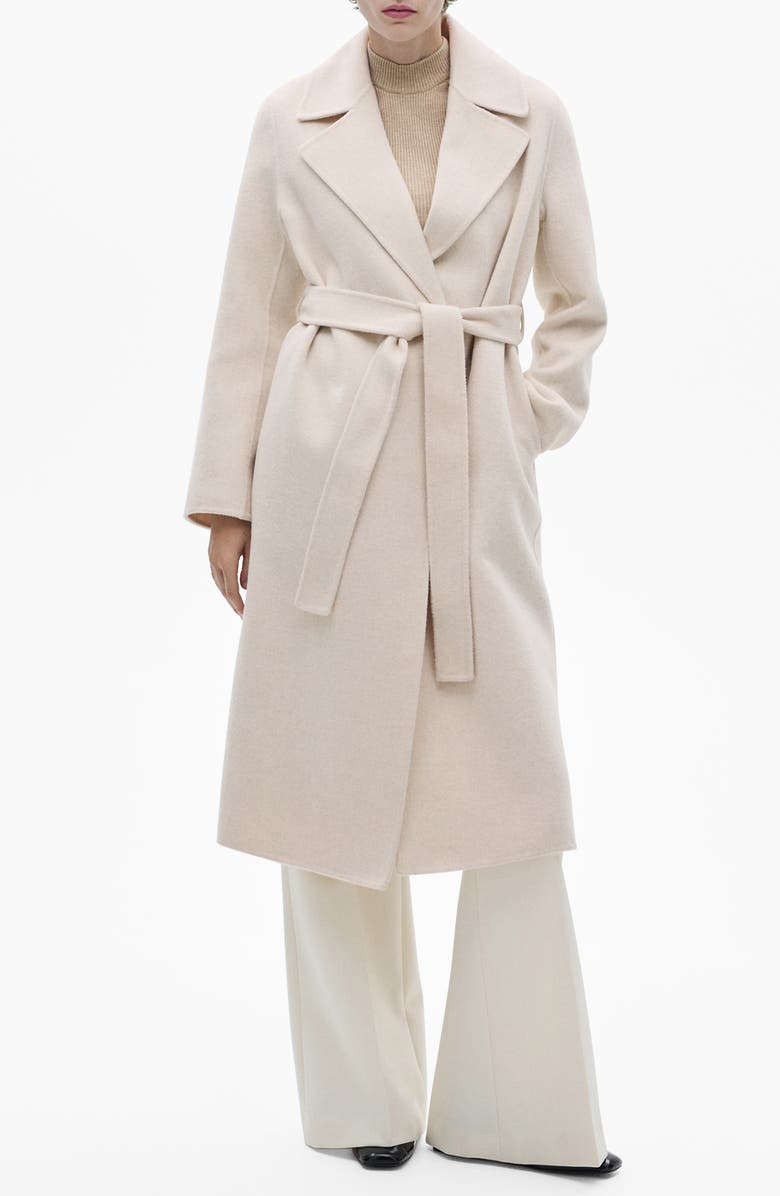 MANGO Wool Blend Wrap Coat, Main, color,