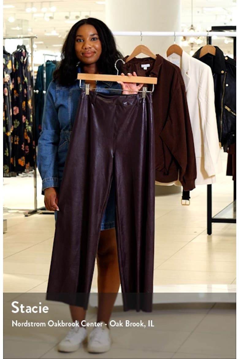 High Waist Faux Leather Wide Leg Pants video