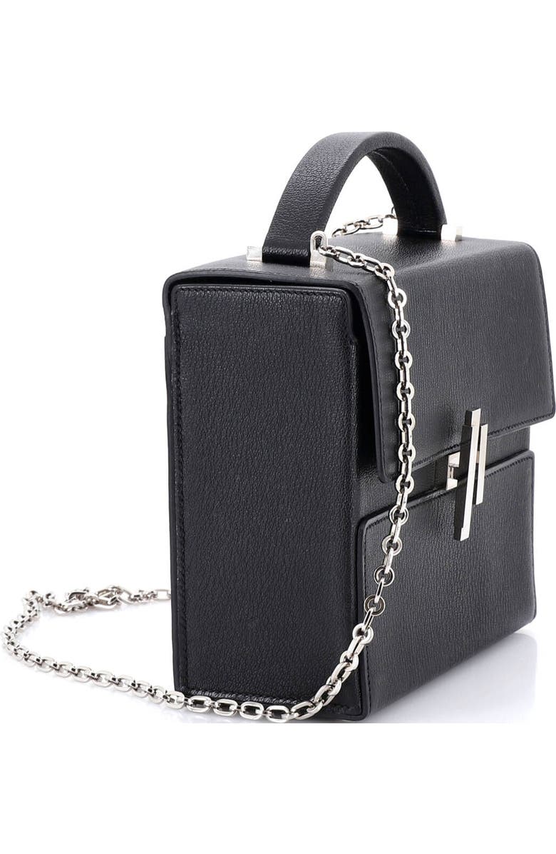 Pre-Owned Hermes Cinhetic Top Handle Bag Verso Chevre Mysore, Alternate, color, Noir