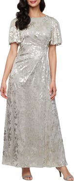 SL FASHIONS Foil Border Gown