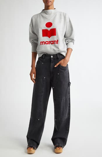 Isabel Marant Étoile Moby Mock Neck Logo Graphic Sweatshirt Isabel Marant Étoile Moby Mock Neck Logo Graphic Sweatshirt
