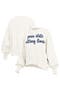 Women's Pressbox Cream Penn State Nittany Lions Oversized Chelsea Waist Length Pullover Sweatshirt