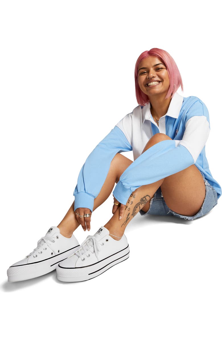 Converse Chuck Taylor<sup>®</sup> All Star<sup>®</sup> Lift Low Top Leather Sneaker, Alternate, color,