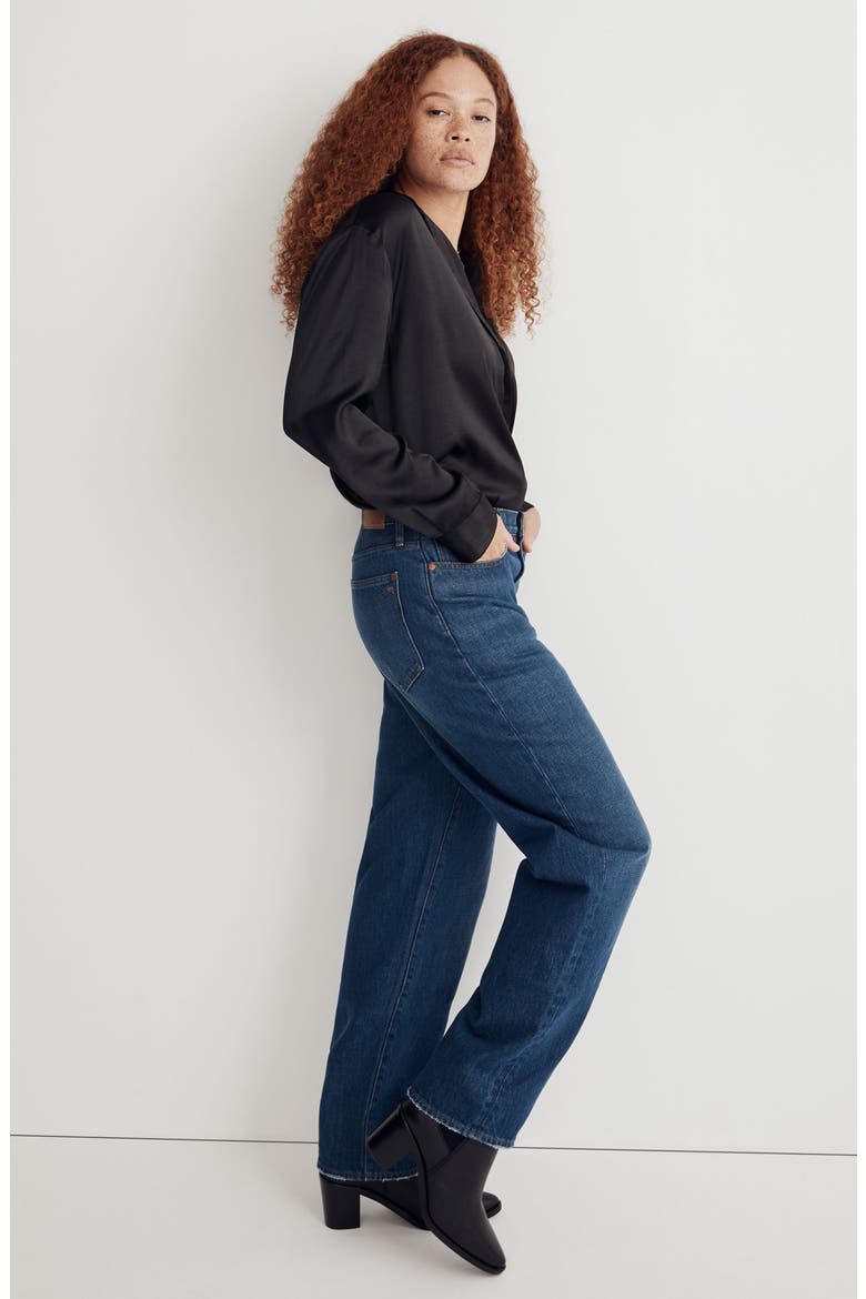 Baggy Straight Leg Jeans, Alternate, color, DARK WORN INDIGO
