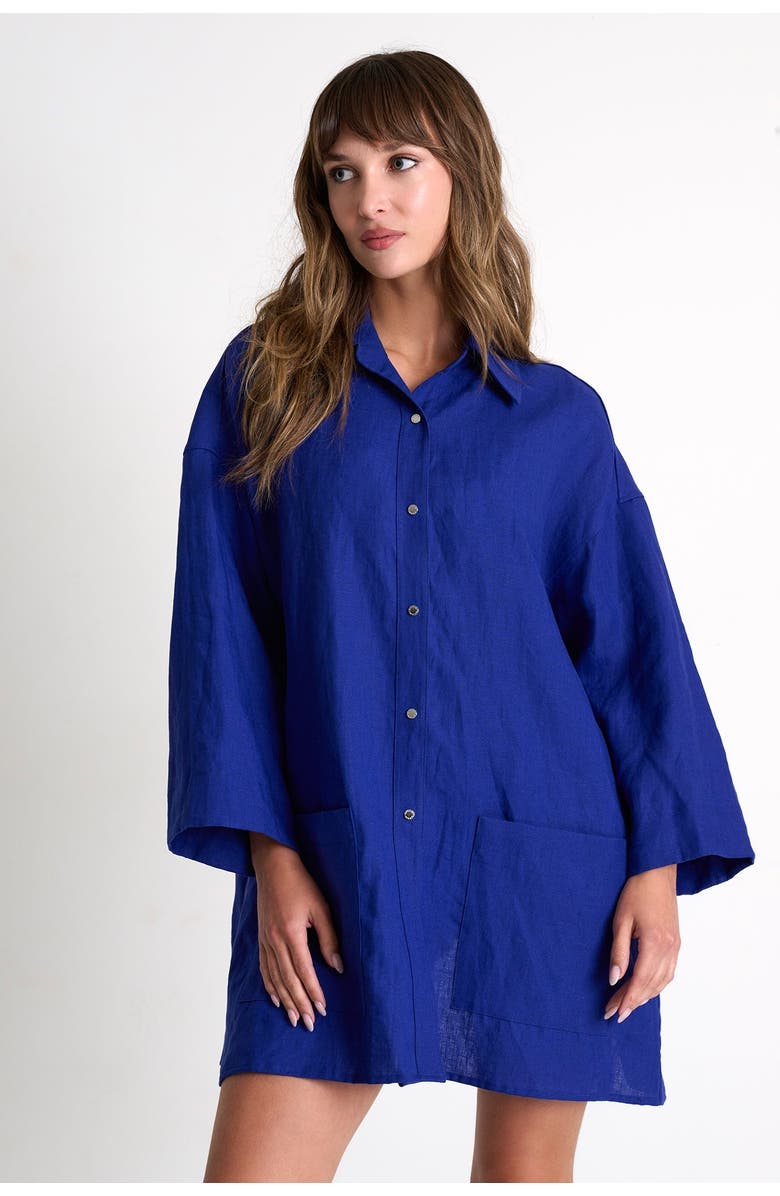SHAN Linen Shirt, Alternate, color, Blue