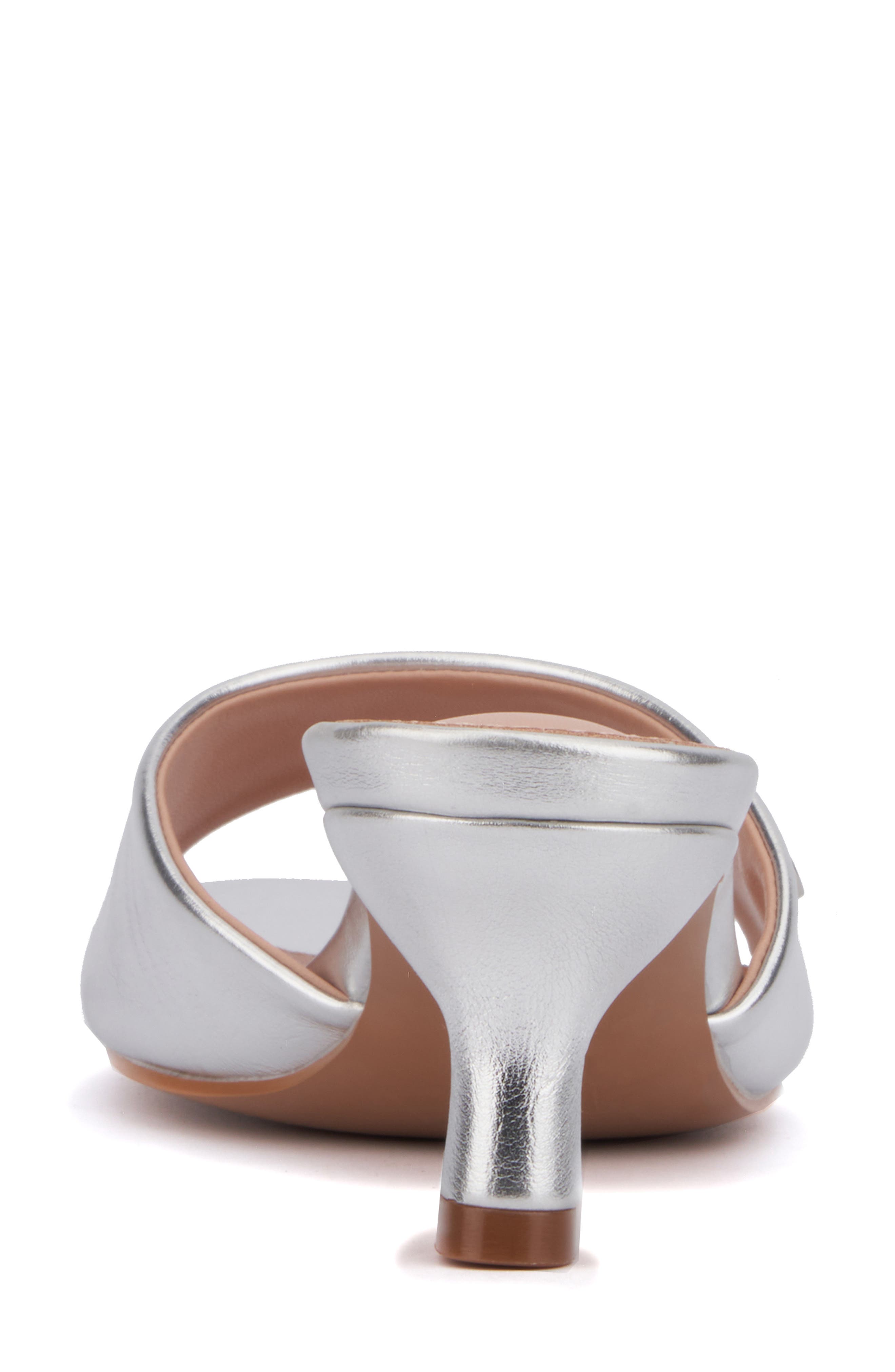 NEW YORK AND COMPANY Gaia Kitten Heel Sandal, Alternate, color, Silver