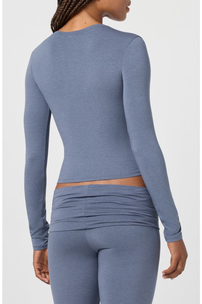 Softie Cotton Blend Long Sleeve Top, Alternate, color, GRISAILLE