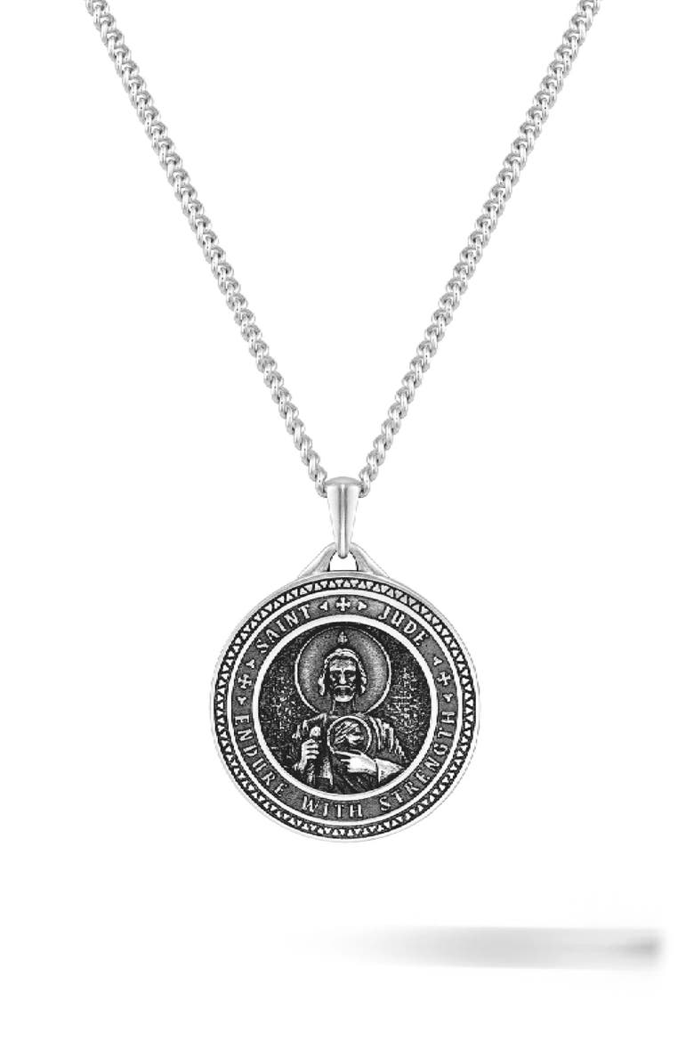Men's St. Jude Pendant Necklace, Main, color, SILVER