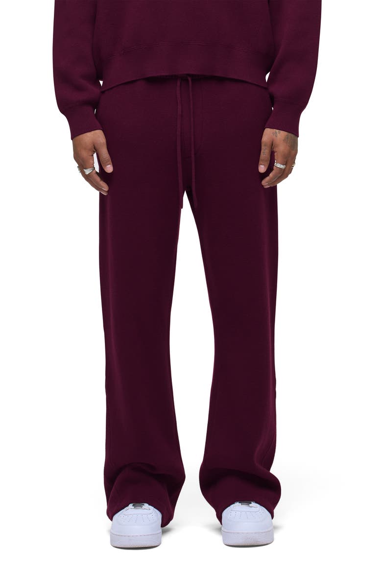 Cotton & Cashmere Double Knit Kick Flare Pants, Main, color, BORDEAUX