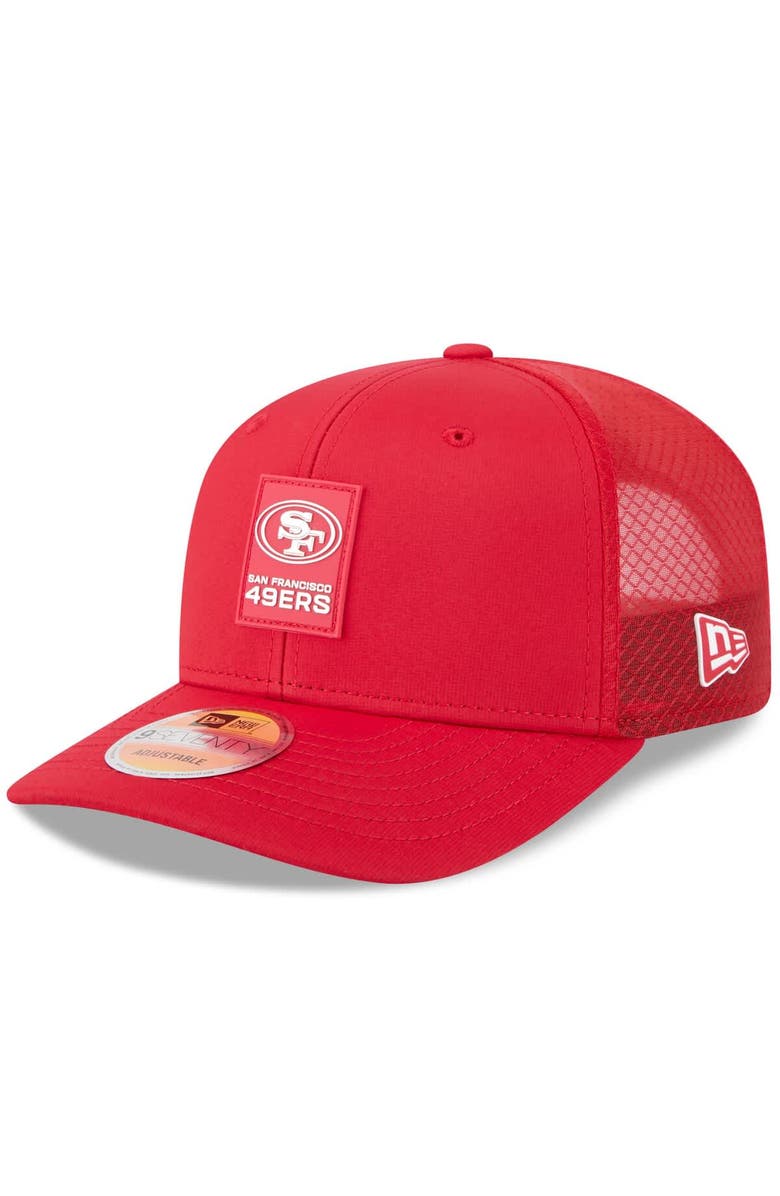 New Era Men's New Era Scarlet San Francisco 49ers 2025 Sideline 9SEVENTY Trucker Adjustable Hat, Main, color, Scarlet