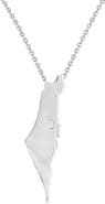 ALLUREZ Diamond Israel Map Pendant Necklace 14K