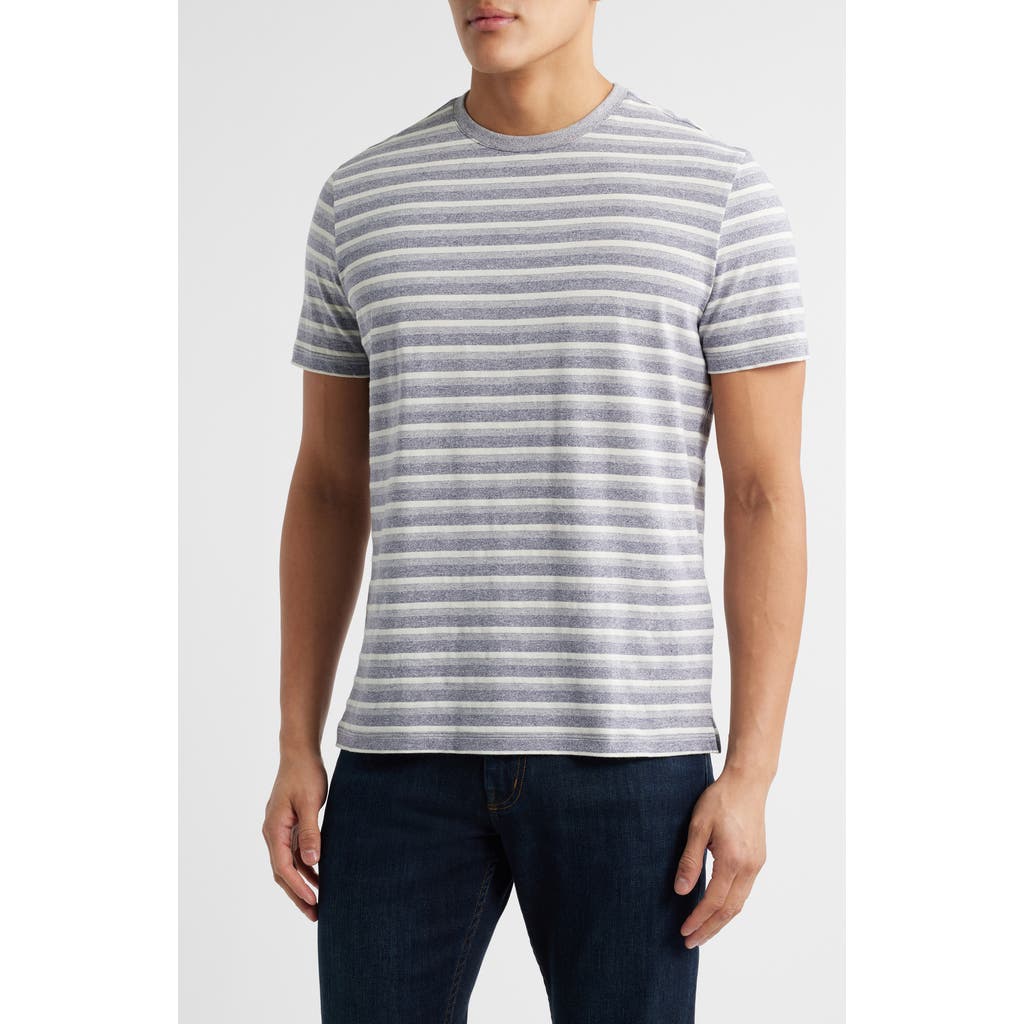 Robert Barakett Hockney Stripe Short Sleeve Crewneck T-shirt In Gray
