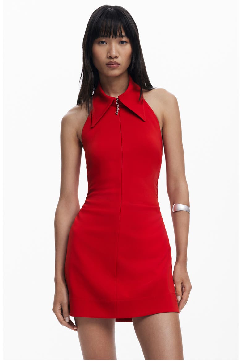 Halter Minidress, Alternate, color, RED