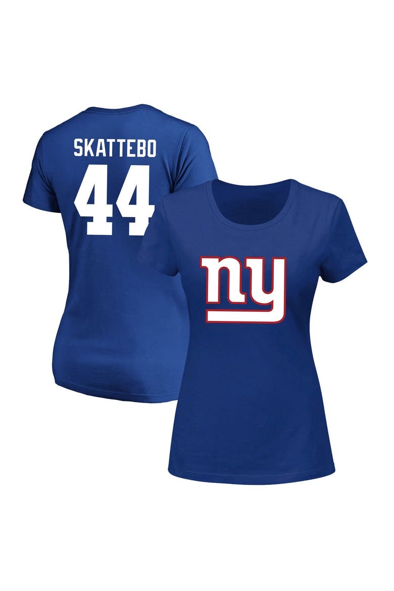 Women's Fanatics Cam Skattebo Royal New York Giants Plus Size Name & Number Scoop Neck T-Shirt, Main, color, Royal