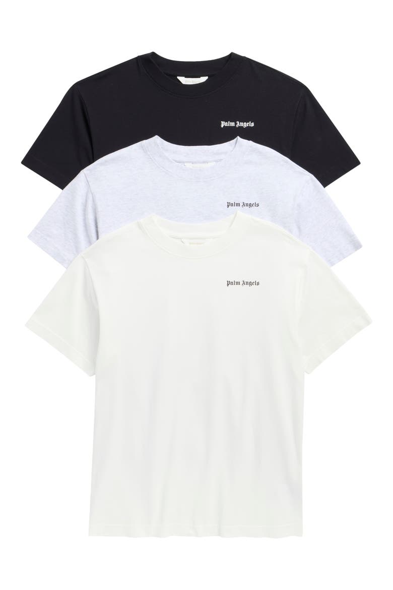Kids' 3-Pack T-Shirts, Main, color, OFF WHITE/ BLACK
